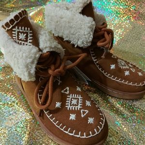 Tan Aztec Ankle Boots